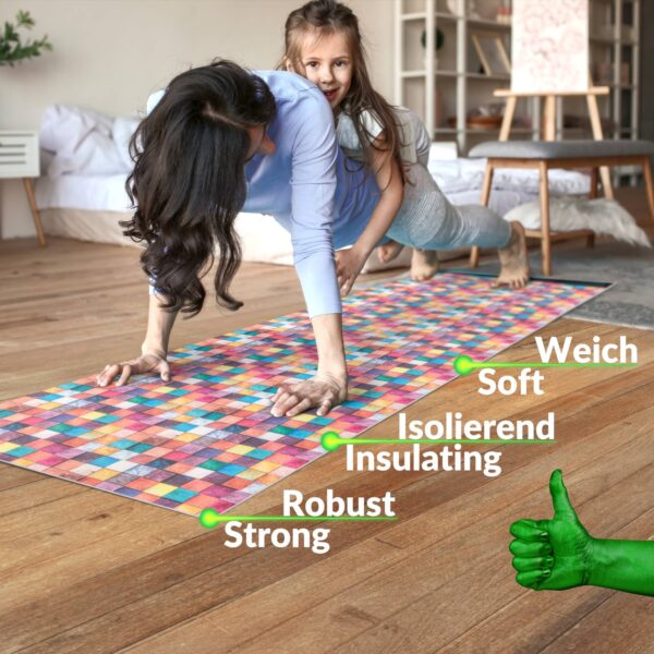Küchenläufer TeppichLäufer abwaschbar mit Motiv Mosaik Bunt