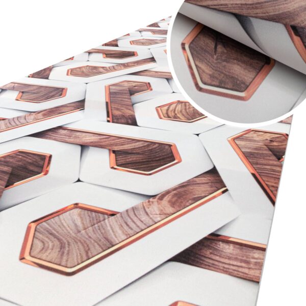 Küchenläufer TeppichLäufer abwaschbar mit Motiv Parket 3D Illusion