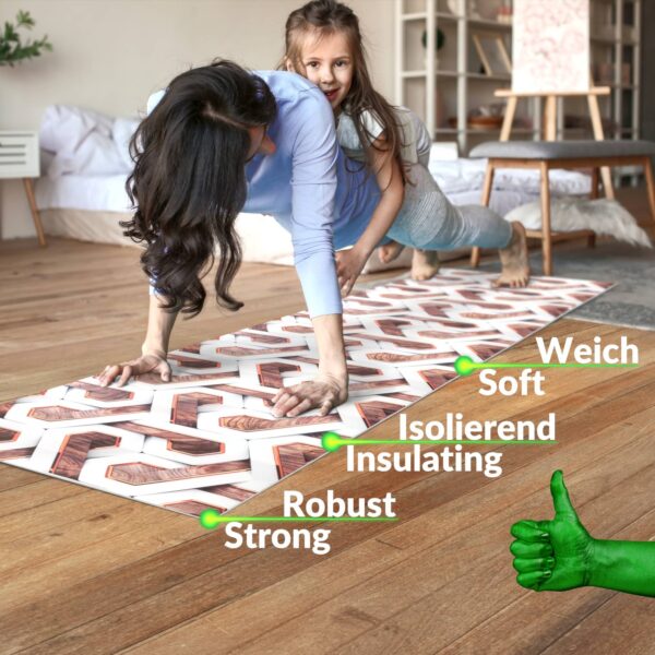 Küchenläufer TeppichLäufer abwaschbar mit Motiv Parket 3D Illusion