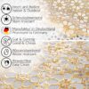 Tischdecke abwaschbar Lace Vinyl Häkel Spitze Optik Blumen Gold