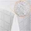 Tischdecke abwaschbar Lace Vinyl Häkel Spitze Optik Rosen Weiß Blumen