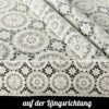 Tischdecke abwaschbar Lace Vinyl Häkel Spitze Optik Kreise Creme