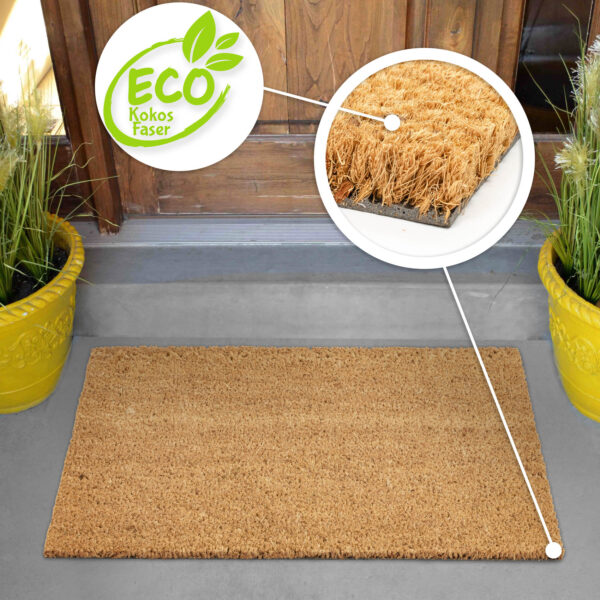 Kokosmatte Schmutzfangmatte Türvorleger Türmatte Fußabstreifer Eco-Natur Beige