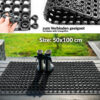 Ringgummimatte Gummiringmatte Schmutzfangmatte Gummi Schwarz 50x100cm