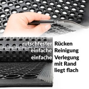 Ringgummimatte Gummimatte Gummiringmatte 60x90cm 14mm mit Umrandung