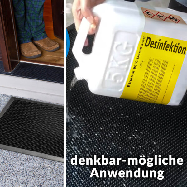 Gummimatte Türvorleger Fußabtreter Gummi Türmatte mit Noppen Schwarz