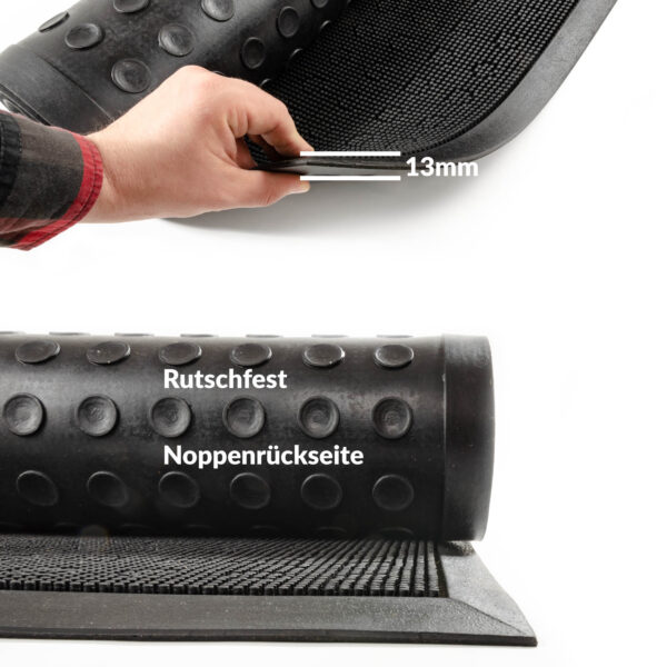 Gummimatte Türvorleger Fußabtreter Gummi Türmatte mit Noppen Schwarz