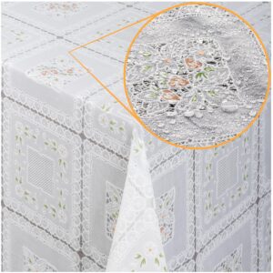 Tischdecke abwaschbar Lace Vinyl Häkel Spitze Optik Lace Bunt