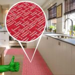 Küchenteppich pflegeleicht Premium Läufer waschbar Flechtoptik Rot 65cm Breit