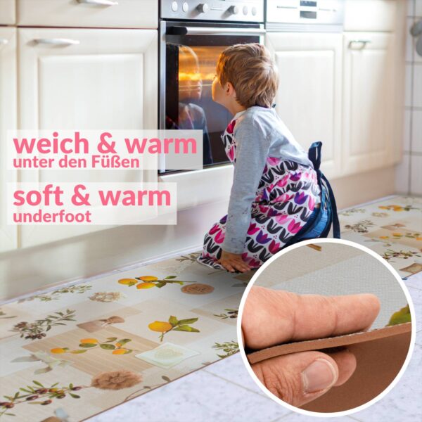 Küchenteppich Küchenläufer Oliven Citronen Teppichläufer Läufer Küche rutschfest abwaschbar
