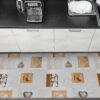Küchenläufer Motivdruck Herzen Holz Küchenteppich Teppichläufer Flur Läufer rutschfest