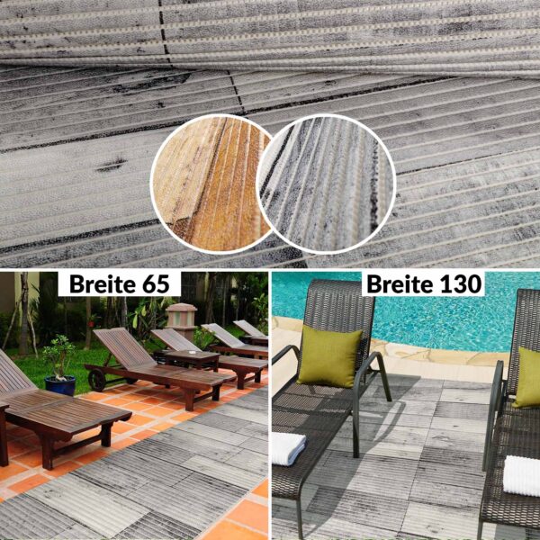 Weichschaummatte Badematte Meterware Holzoptik Badläufer zuschneidbar 2 Breiten