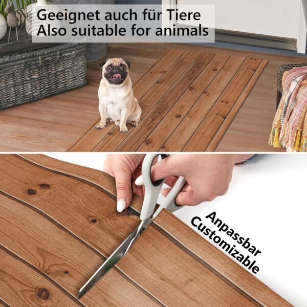 Küchenläufer Küchenteppich Läufer abwaschbar Holz Braun Breite 65cm