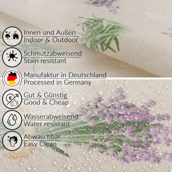 Tischdecke aus Stoff Textil Tischwäsche abwaschbar Tischtuch Baumwolle Polyester Lavender Beige In-/Outdoor Tischdecke