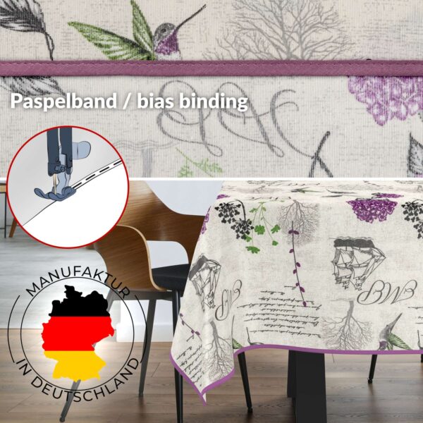 Tischdecke aus Stoff Textil Tischwäsche abwaschbar Tischtuch Baumwolle Polyester Hydrangea Purple In-/Outdoor Tischdecke