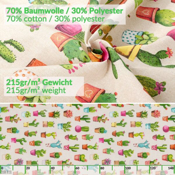 Tischdecke aus Stoff Textil Tischwäsche abwaschbar Tischtuch Baumwolle Polyester Cactus In-/Outdoor Tischdecke