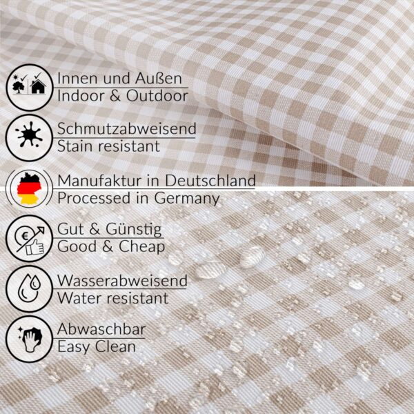 Tischdecke aus Stoff Textil Tischwäsche abwaschbar Tischtuch Baumwolle Polyester Vichy Gray In-/Outdoor Tischdecke