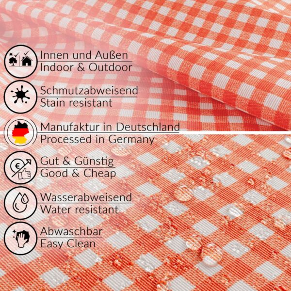 Tischdecke aus Stoff Textil Tischwäsche abwaschbar Tischtuch Baumwolle Polyester Vichy Red In-/Outdoor Tischdecke