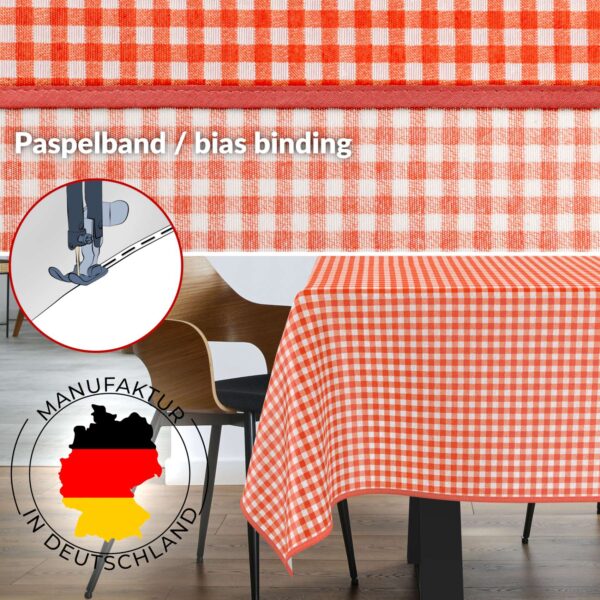 Tischdecke aus Stoff Textil Tischwäsche abwaschbar Tischtuch Baumwolle Polyester Vichy Red In-/Outdoor Tischdecke