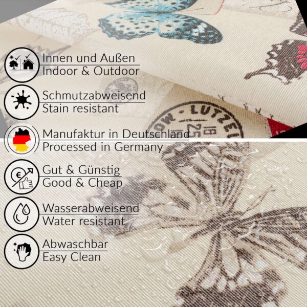 Tischdecke aus Stoff Textil Tischwäsche abwaschbar Tischtuch Baumwolle Polyester Butterflies In-/Outdoor Tischdecke