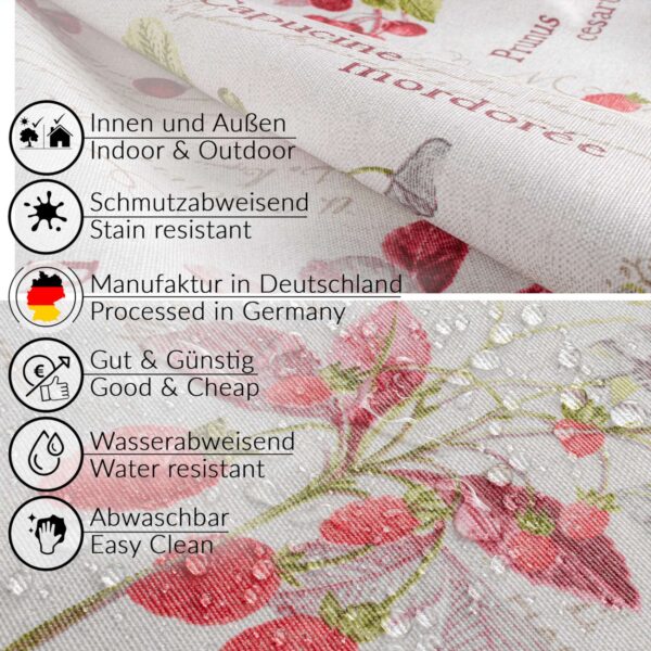 Tischdecke aus Stoff Textil Tischwäsche abwaschbar Tischtuch Baumwolle Polyester Berries In-/Outdoor Tischdecke