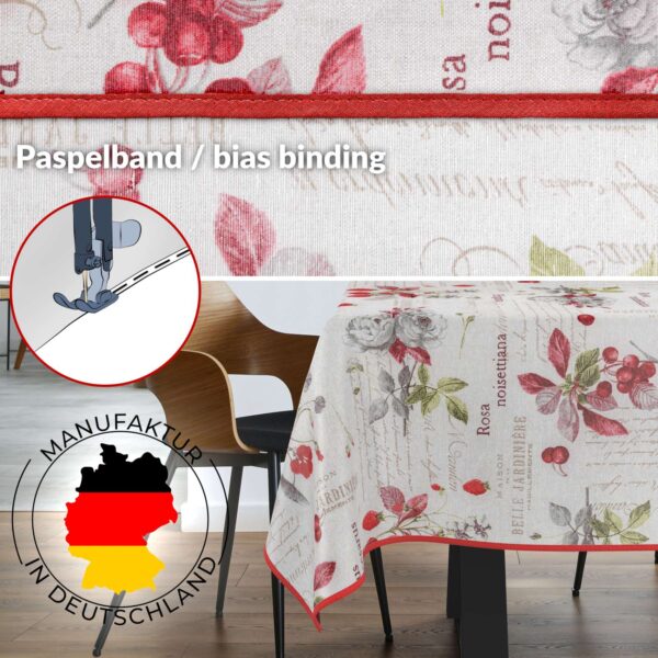 Tischdecke aus Stoff Textil Tischwäsche abwaschbar Tischtuch Baumwolle Polyester Berries In-/Outdoor Tischdecke