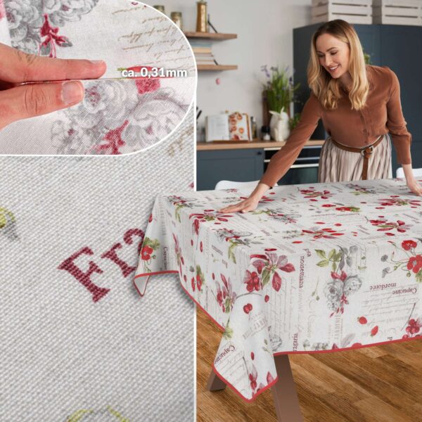 Tischdecke aus Stoff Textil Tischwäsche abwaschbar Tischtuch Baumwolle Polyester Berries In-/Outdoor Tischdecke