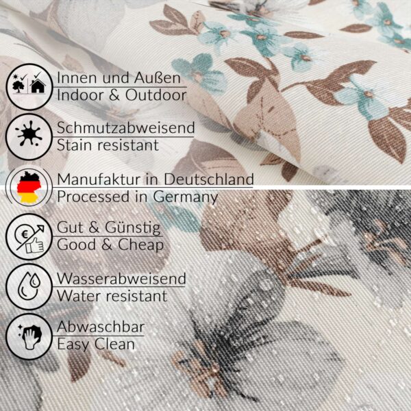 Tischdecke aus Stoff Textil Tischwäsche abwaschbar Tischtuch Baumwolle Polyester Silvia In-/Outdoor Tischdecke