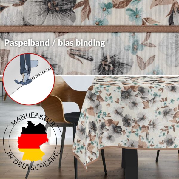 Tischdecke aus Stoff Textil Tischwäsche abwaschbar Tischtuch Baumwolle Polyester Silvia In-/Outdoor Tischdecke