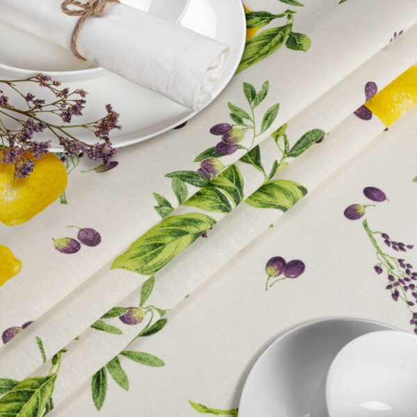 Tischdecke aus Stoff Textil Tischwäsche abwaschbar Tischtuch Baumwolle Polyester Lemon In-/Outdoor Tischdecke
