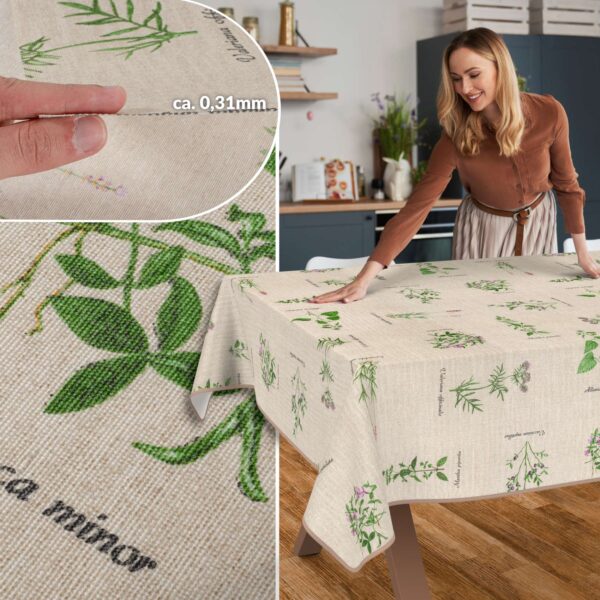 Tischdecke aus Stoff Textil Tischwäsche abwaschbar Tischtuch Baumwolle Polyester Aromatic Bio In-/Outdoor Tischdecke