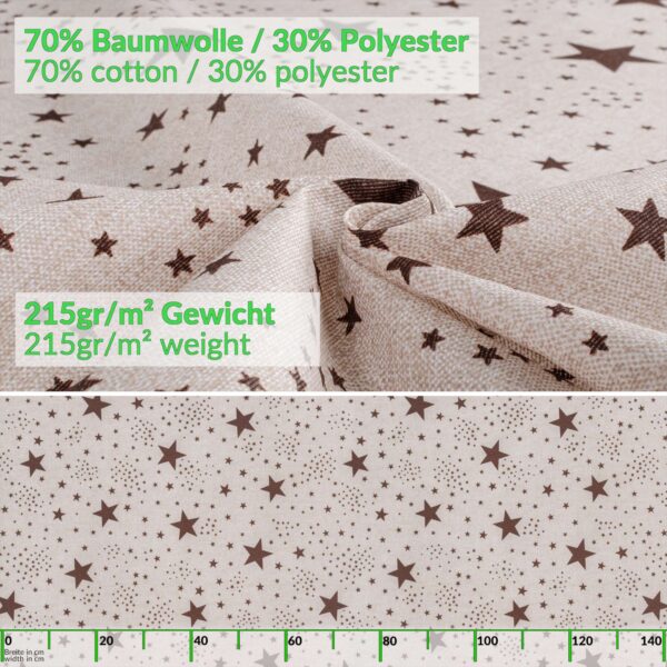 Weihnachtstischdecke Textil Tischdecke Tischwäsche abwaschbar Tischtuch Baumwolle Polyester Christmas Stars