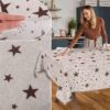 Weihnachtstischdecke Textil Tischdecke Tischwäsche abwaschbar Tischtuch Baumwolle Polyester Christmas Stars