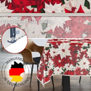 Weihnachtstischdecke Textil Tischdecke Tischwäsche abwaschbar Tischtuch Baumwolle Polyester Christmas Flower