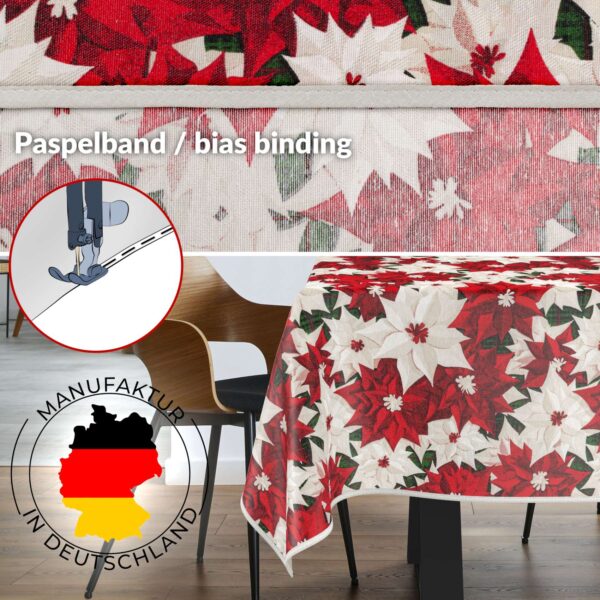 Weihnachtstischdecke Textil Tischdecke Tischwäsche abwaschbar Tischtuch Baumwolle Polyester Christmas Flower
