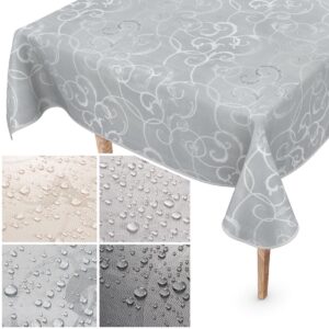 WachstuchTischdecke Soft Wachstischdecke 0,5mm Stärke Ornament Damast Mehrfarbig mit Saum abwaschbar