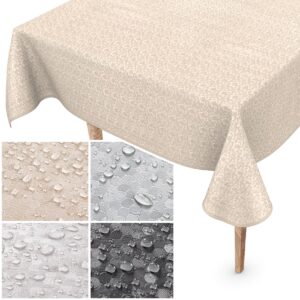 Wachstuch Tischdecke Soft Premium Wachstischdecke 0,5mm Stärke Punkte Damast Mehrfarbig mit Saum