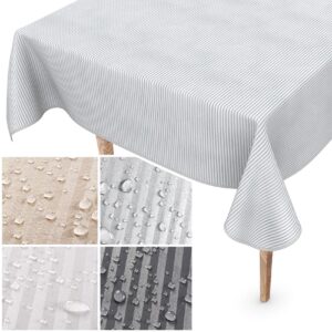 Wachstuchtischdecke Premium Soft Wachstischdecke 0,5mm Stärke Streifen Damast Mehrfarbig mit Saum