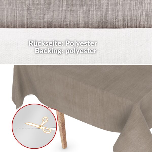Wachstuchtischdecke abwaschbar Tischdecke Wachstuch Textileffekt Prägung Chic & Charme Beigegrau Breite 140cm