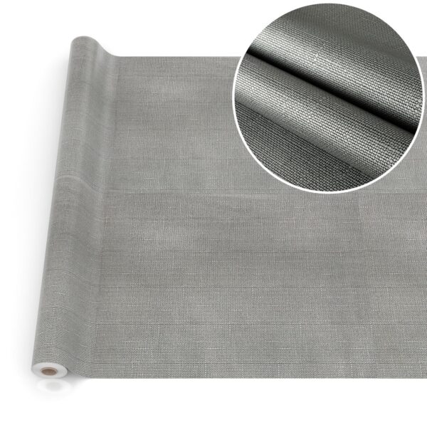 Wachstuchtischdecke abwaschbar Premium Leinenprägung Gartentischdecke Uni Anthrazit Breite 140cm