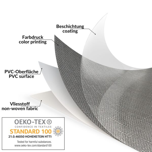 Wachstuchtischdecke abwaschbar Premium Leinenprägung Gartentischdecke Uni Anthrazit Breite 140cm