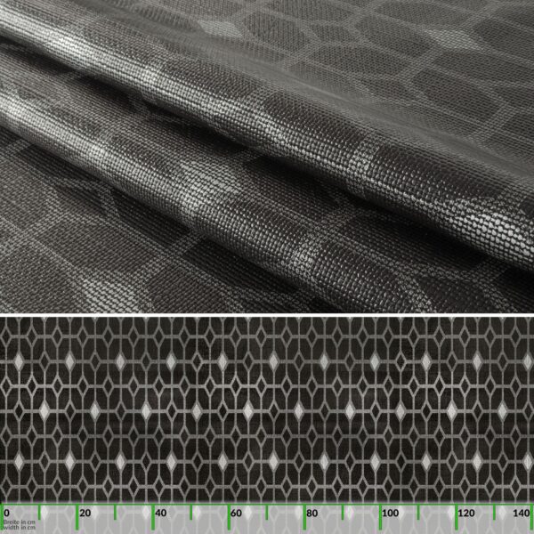 Wachstuchtischdecke abwaschbar Premium Leinenprägung Gartentischdecke Geometrie Grau Breite 140cm