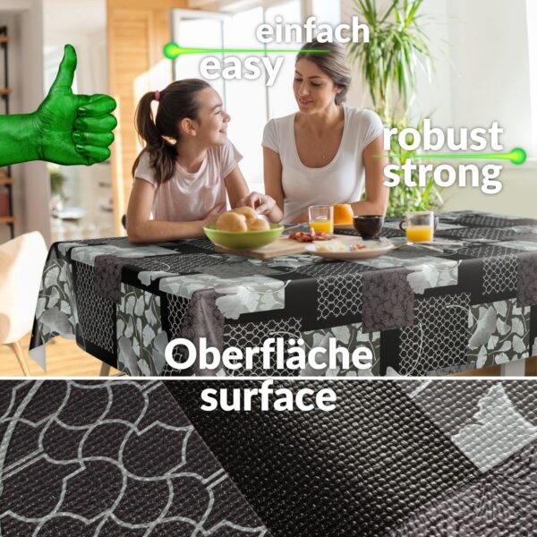 Wachstuchtischdecke abwaschbar Premium Leinenprägung Gartentischdecke Miranda Breite 140cm