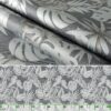 Wachstuchtischdecke abwaschbar Premium Leinenprägung Gartentischdecke Palmenblätter Silber Grau Breite 140cm