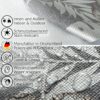 Wachstuchtischdecke abwaschbar Premium Leinenprägung Gartentischdecke Palmenblätter Silber Grau Breite 140cm