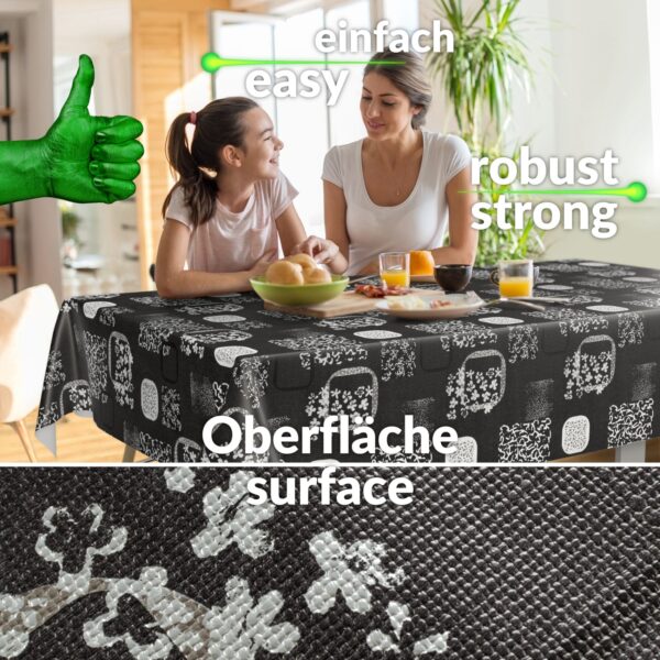 Wachstuchtischdecke abwaschbar Premium Leinenprägung Gartentischdecke Fantasy Breite 140cm