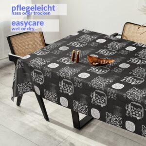 Wachstuchtischdecke abwaschbar Premium Leinenprägung Gartentischdecke Fantasy Breite 140cm