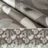 Wachstuchtischdecke abwaschbar Premium Leinenprägung Gartentischdecke Blätter Grau Breite 140cm