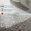 Wachstuchtischdecke abwaschbar Premium Leinenprägung Gartentischdecke Blätter Grau Breite 140cm