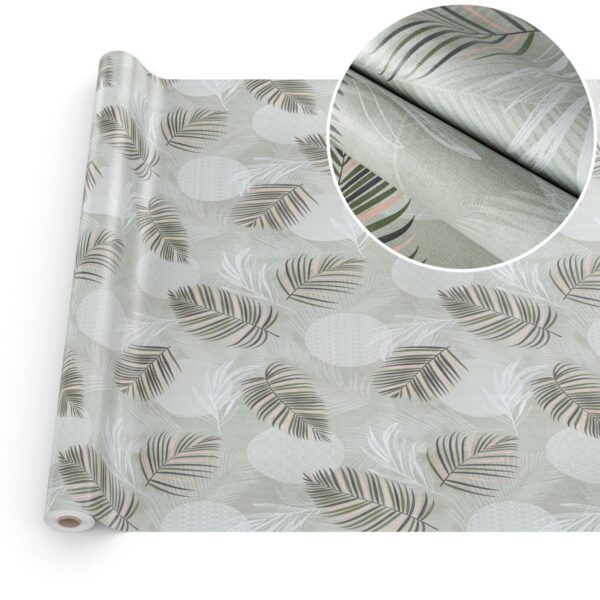 Wachstuchtischdecke Wachstuch Tischdecke abwaschbar Premium Prägung Gartentischdecke Palmblätter Breite 140cm